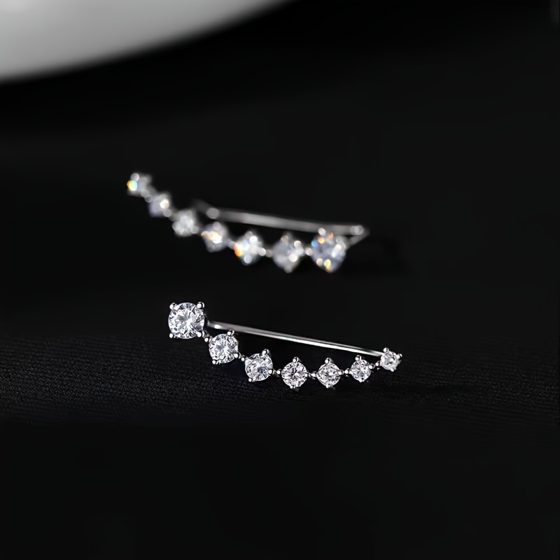 E-shop 1 Paar eingelegte, unregelmäßig gefertigte weiße synthetische Zirkonia, elegante, sexy, luxuriöse, modische, minimalistische, vielseitige