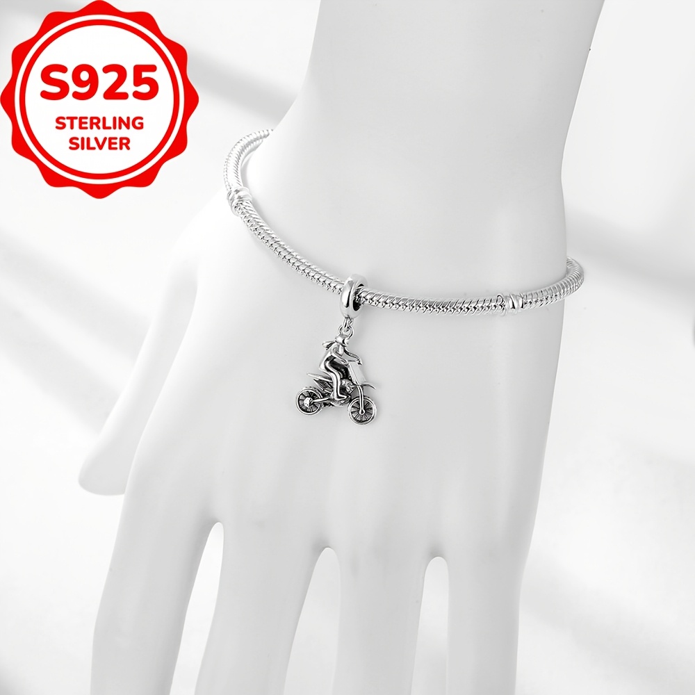 925 Sterling Silver Motorcycle Pendant for Jewelry Making