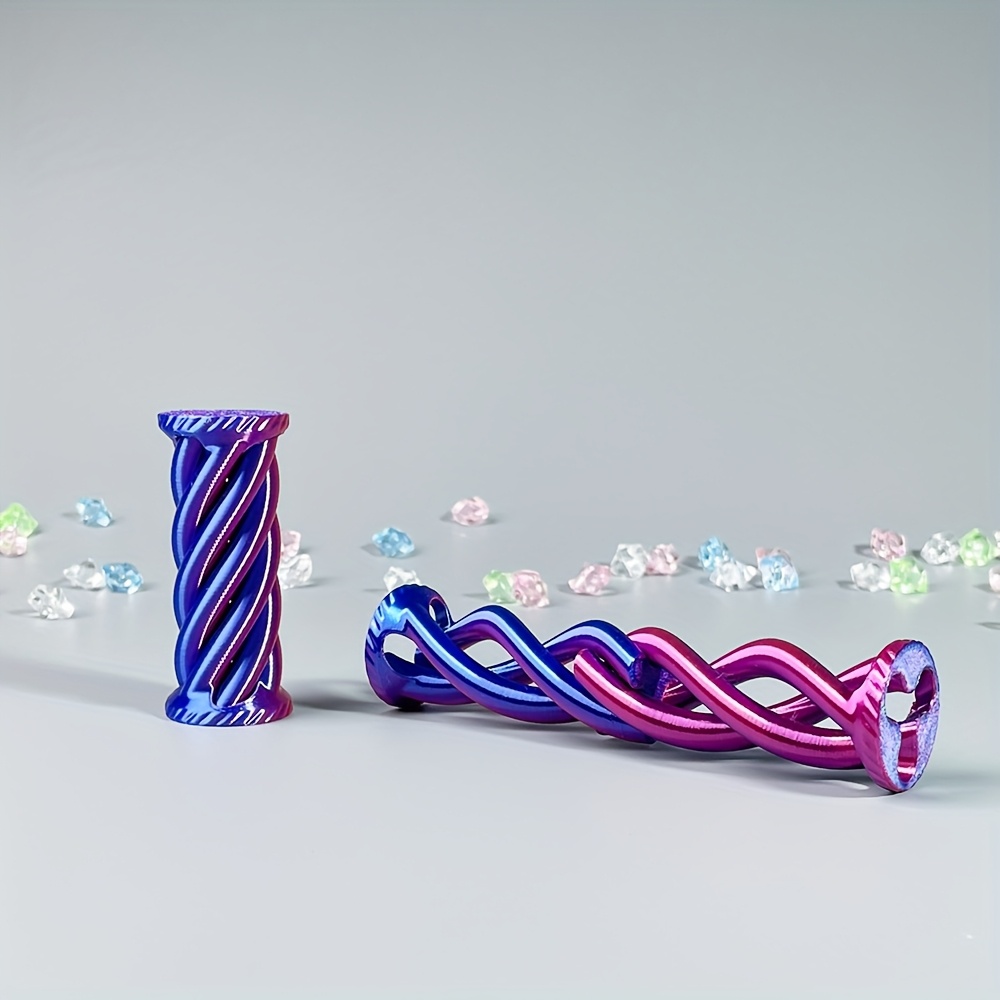 TEMU Vibrant 3d Printed Stress-relief Stick Figurine - Colorful Gradient, Twistable Design, Ideal For Office & Home Decor, Perfect Christmas,