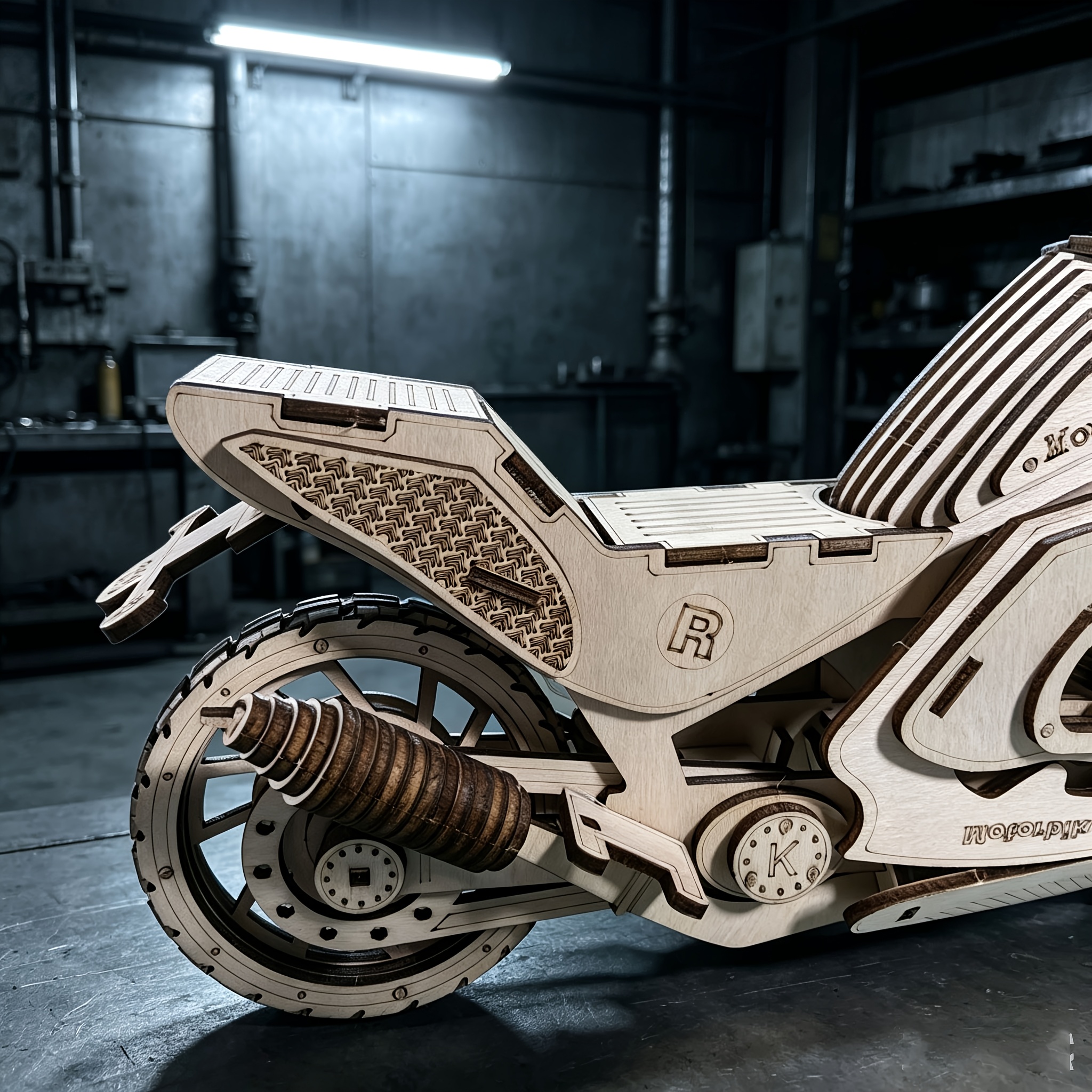3D Streamlined Racing Bike Puzzle Model for Display