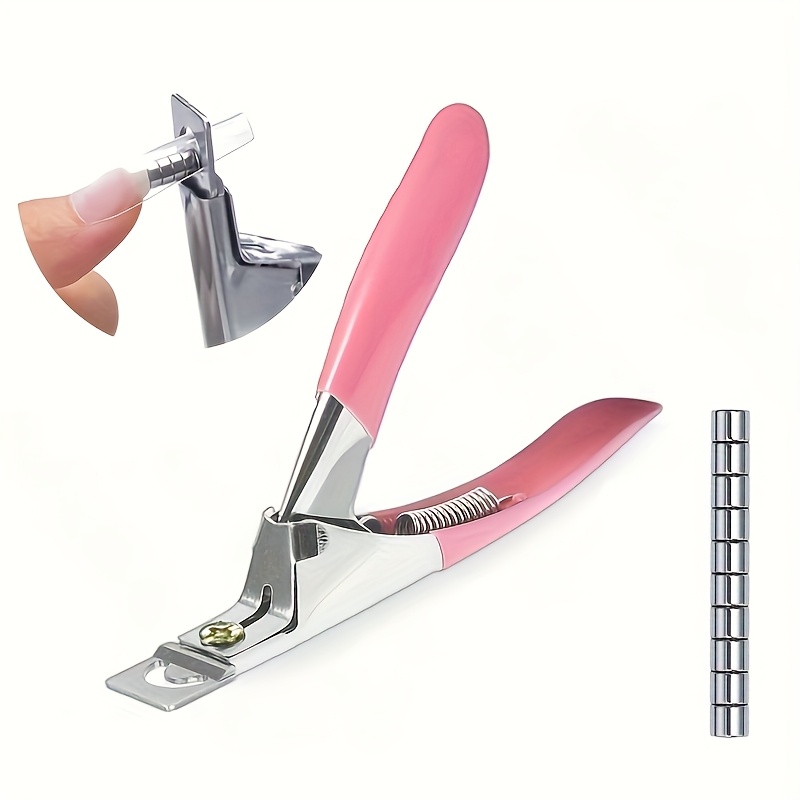 Image of Acrylic Nail Clippers With 10pcs Magnets Nail Clippers Cutters For Long Acrylic Gel Nails Tips Adjustable Stainless