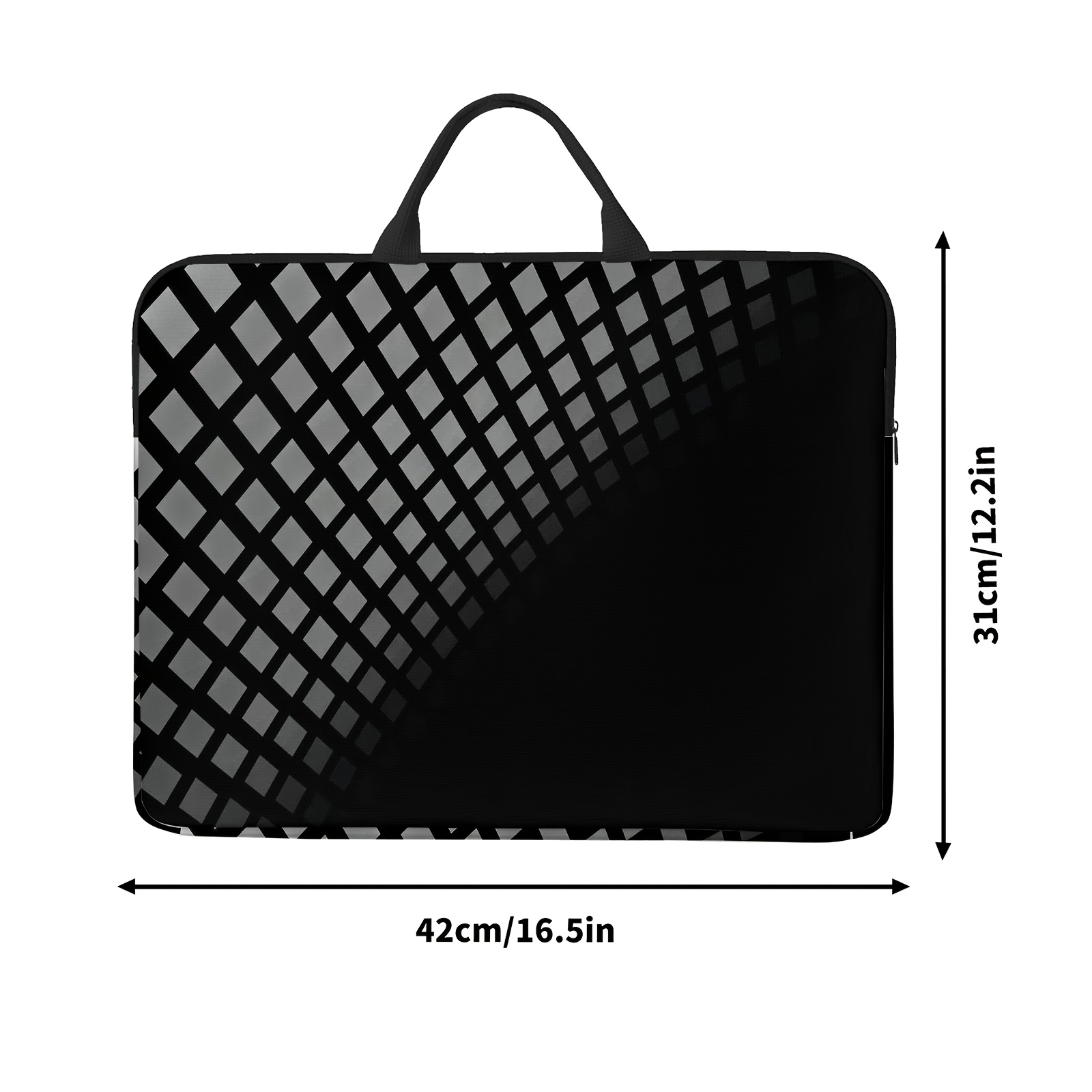 TEMU 1pc Computer Bag, Laptop Sleeve, Black Gray Gradient Design, Fits Laptops, Portable Large Capacity Laptop Bag/sleeve, Zipper Closure. Travel