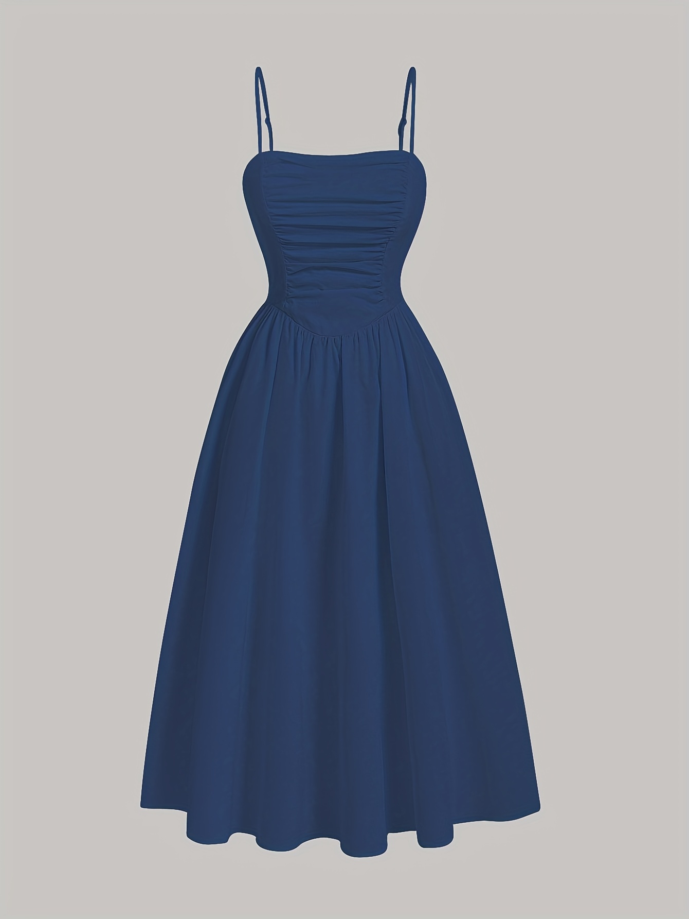 spaghetti strap navy blue dress sold on Temu United States