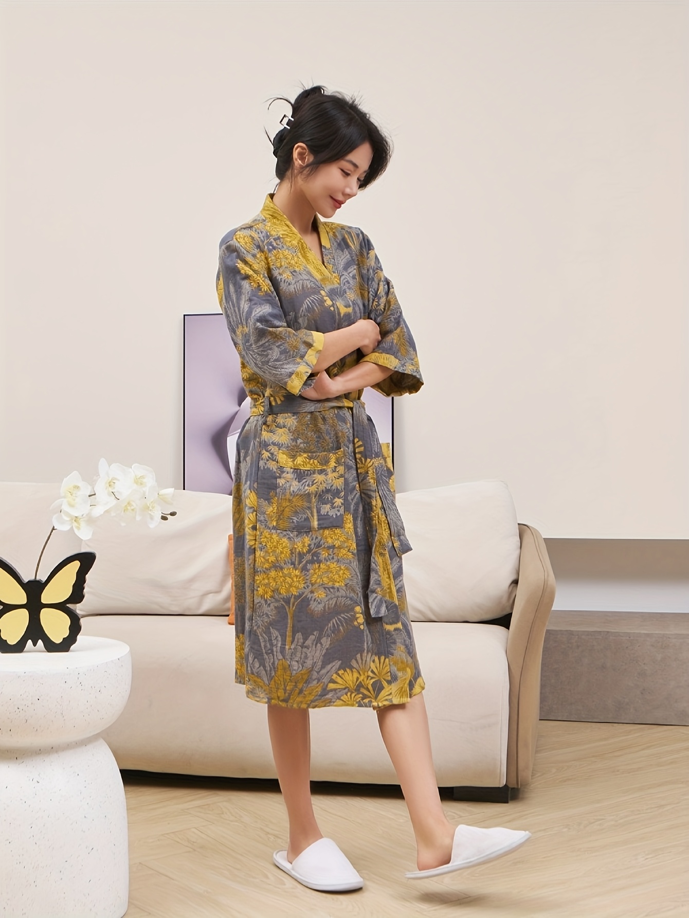 Bridesmaid Dressing Summer Kimono Dressing Gown Kimono Bathrobe