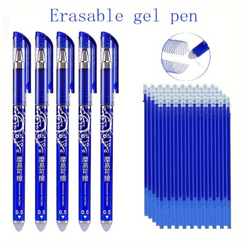 35 Erasable Gel Pens with Erasers - 0.5mm Smooth Writing, Quick-drying Ink, Suitable for Students, Teachers, Office, School Supplies - Ideal Gift Set, Writing Pens, Classroom Essentials