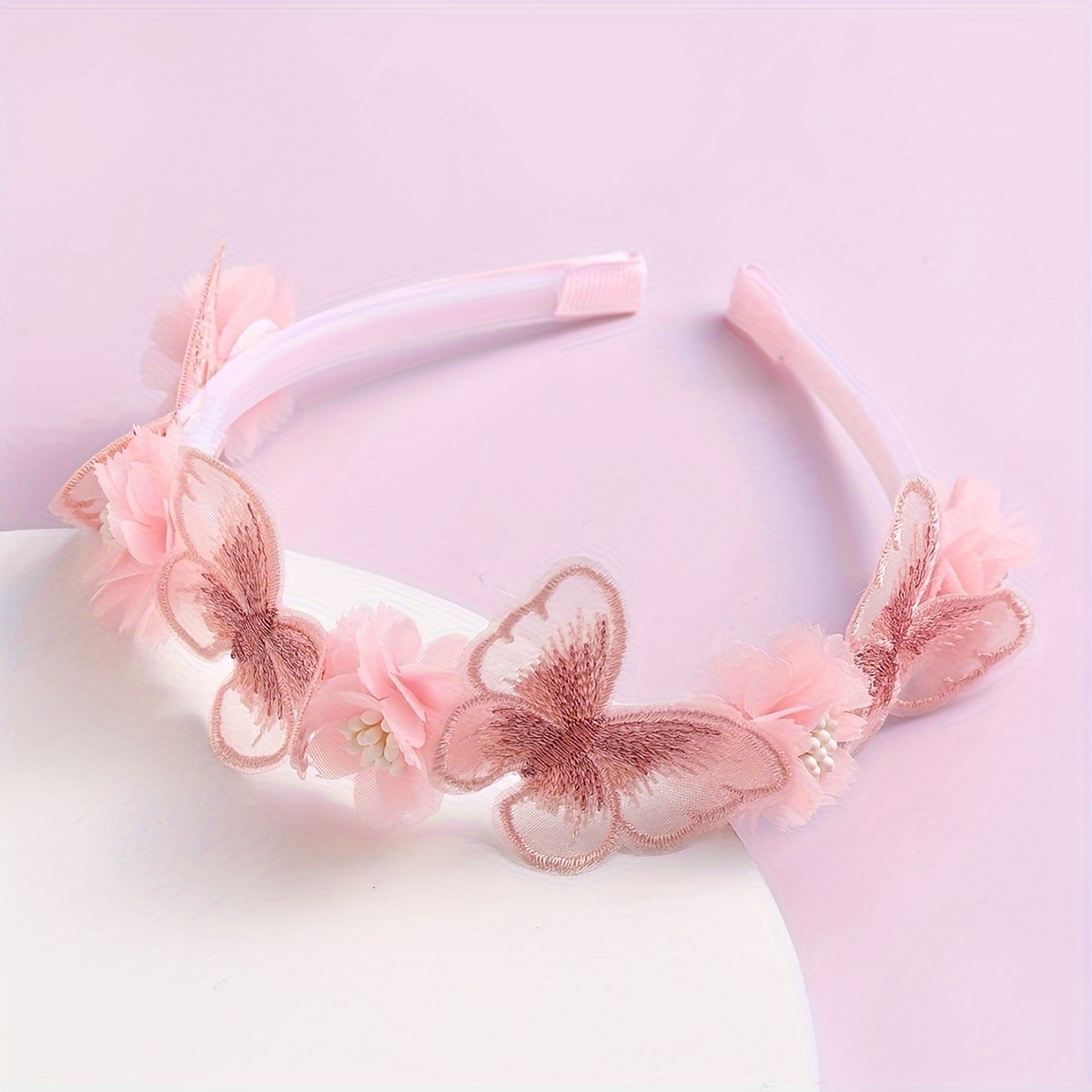 

Elegant Butterfly Flower Decorative Head Band Trendy Non Slip Hair Hoop Stylish Hair Accessories For Women And Daily Use Wear