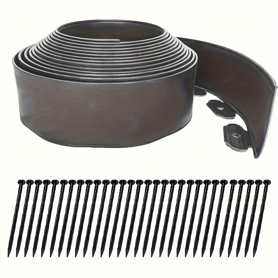 2 Bordures De Pelouse 10x900cm - Plastique Flexible Anthracite - Pour Parterres Et Allées - Facile à Installer