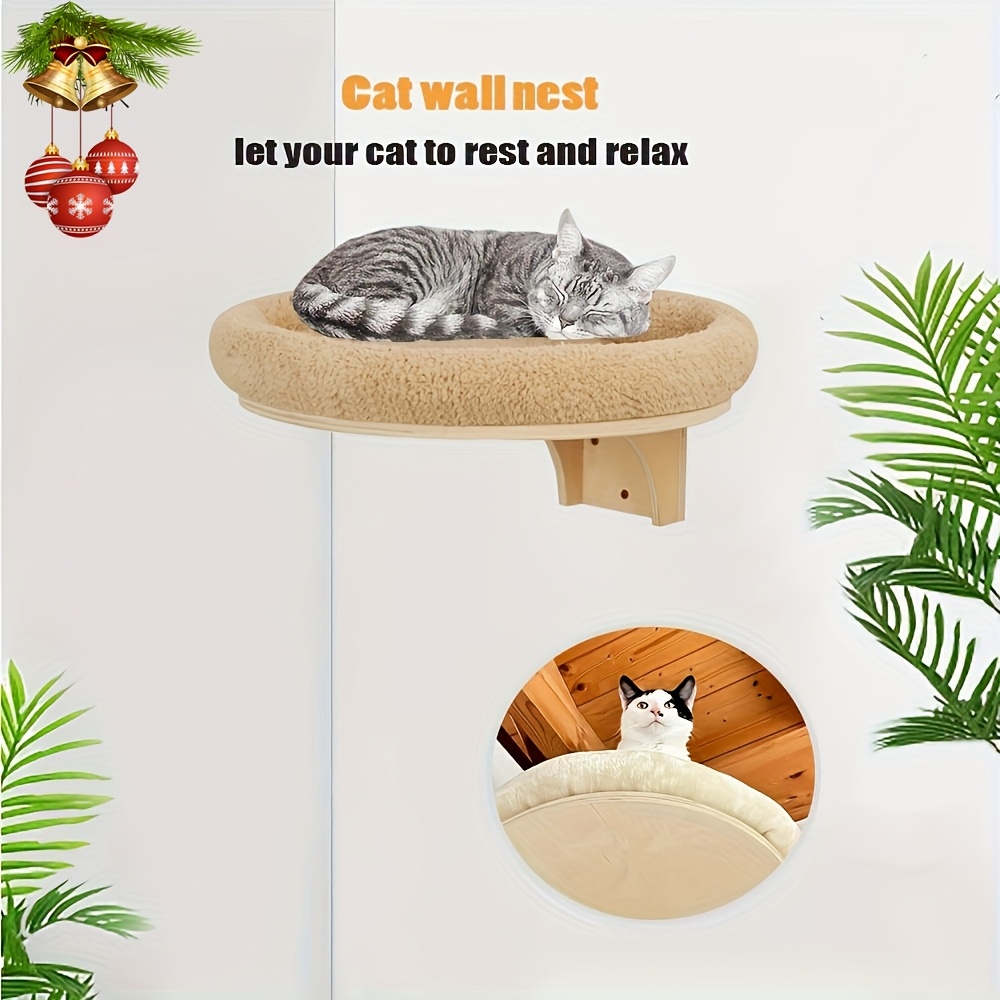 

Wall-mounted Cat Perch With , Laminated Wood Cat Shelf, Indoor Cat , Pet Stairs & Steps For Cats, With , For Christmas Ready