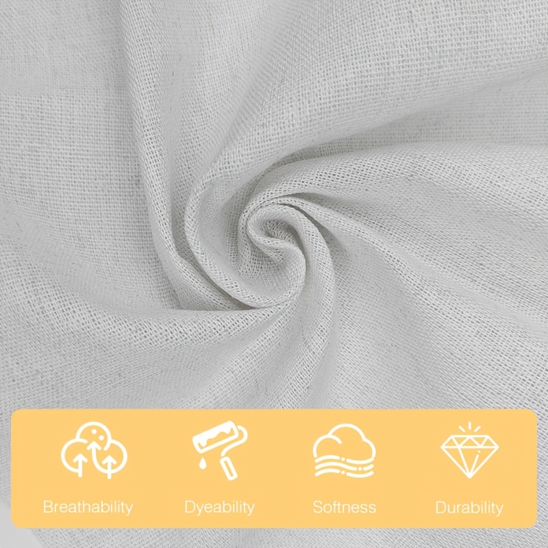 10pcs Solid Color Embroidered Linen Fabric for Crafts