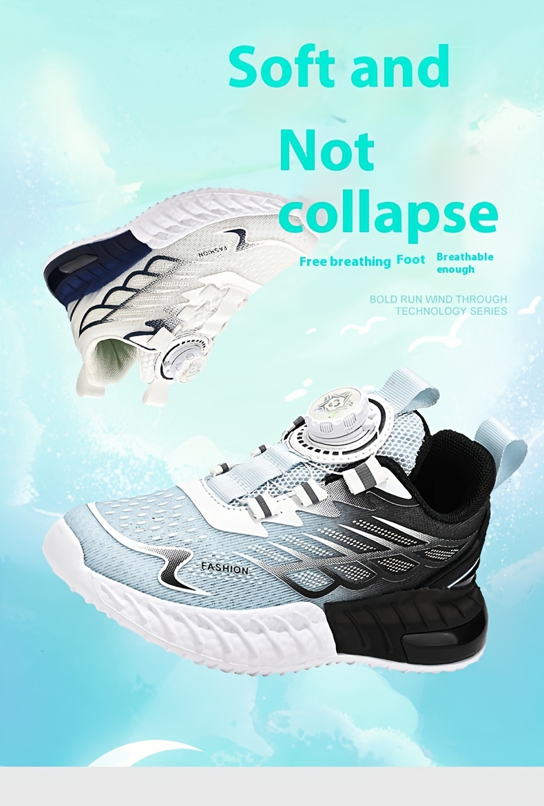 Casual Cool Low Top Footwear for Youngsters, Breathable Mesh with Adjustable Fastening, Spring & Autumn Models