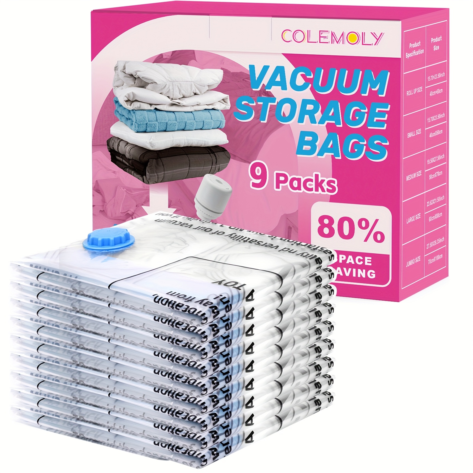 

Vacuum Storage Bags 9 Jumbo Vacuum Seal Bags For Clothing