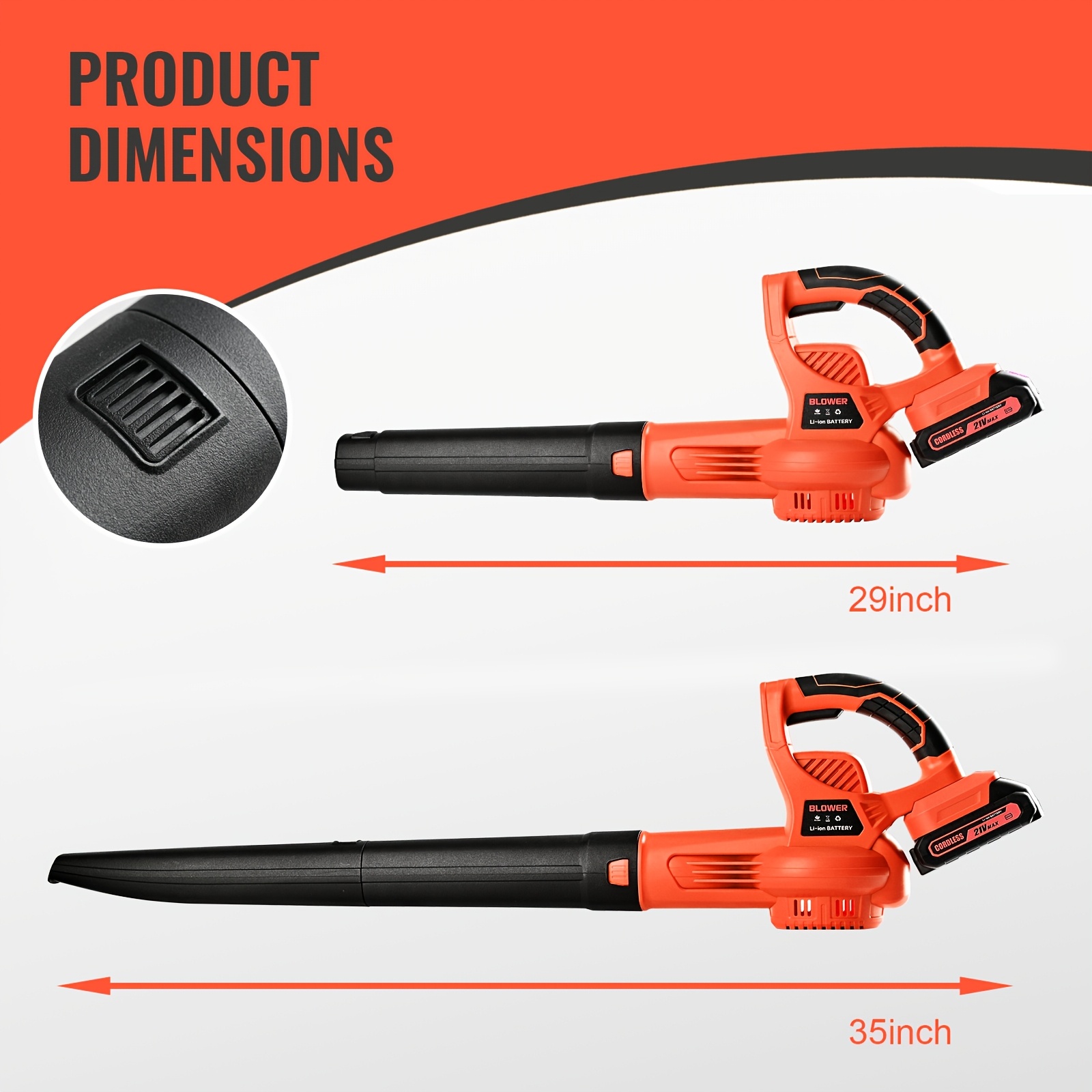 21v cordless leaf blower lightweight powerful with dual li   including charger high speed   for lawn care patio yard sidewalk snow blowing leaf blower cordless high power leaf blower battery garden blower cordless Product details 0