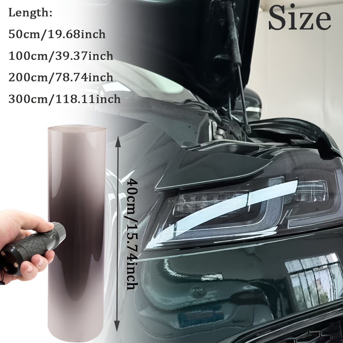 película para faros de coche que   de color con   uv y   de autorreparación - tpu autoadhesivo resistente a los arañazos, película   transparente o negra esmogada para faros, resistente al   para mejorar la visibilidad nocturna