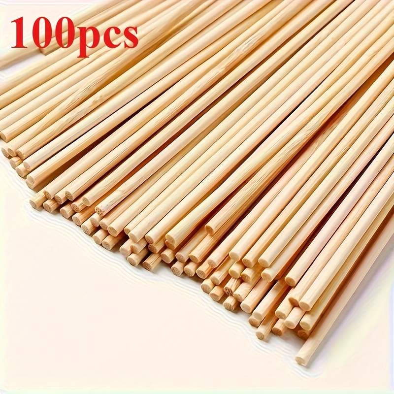 

100pcs High Quality Round Wooden Craft Sticks - 3mm X 150mm, Versatile For Diy Projects, Lollipops And Model Making