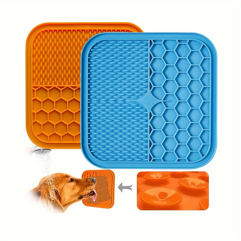 

1pc/2pcs Silicone Dog Licking Pad, Slow Feeder Mat Anto-choking Dog Licking Mat With Suction Cups, Easy To Clean Dog Treat Mat