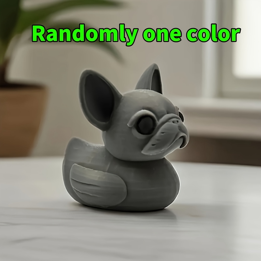 TEMU French Bulldog Duck Resin Statue - Whimsical Duck Sculpture For Indoor/ Outdoor Wall Decor Art | Plastic Material, No Power Needed | Ideal For