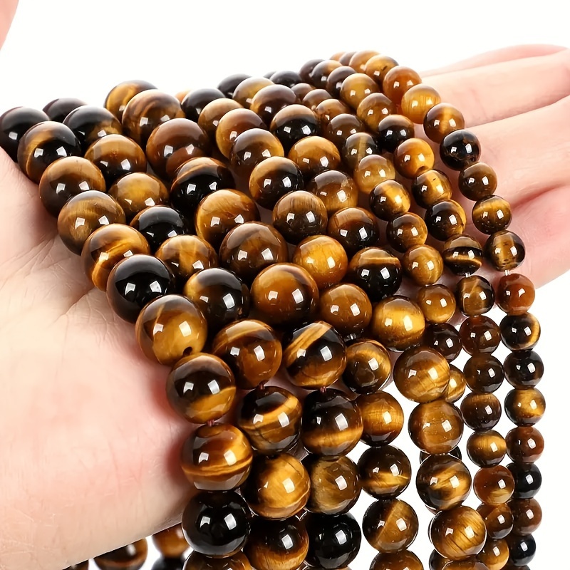 

Natural Tiger Beads For - Assorted Sizes 4mm/6mm/8mm/10mm, Ideal For Handmade Bracelets & Necklaces, Round Beads, Accessories