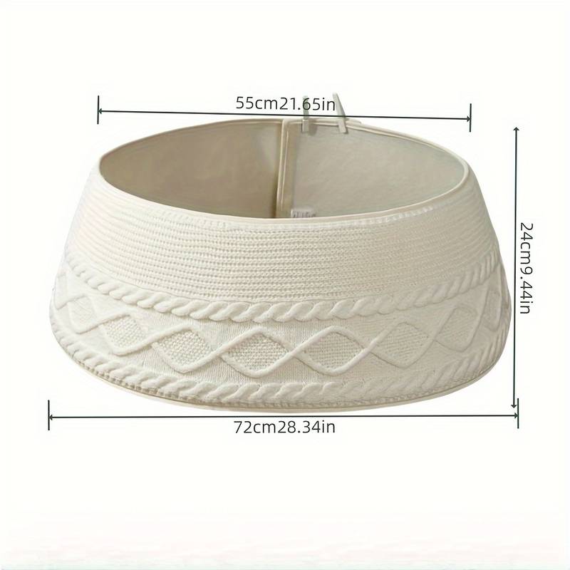 Collier Pour Sapin De Noël En Tricot - Style Ferme Rustique Avec Bord Crème - Décoration Hivernale Et Festive
