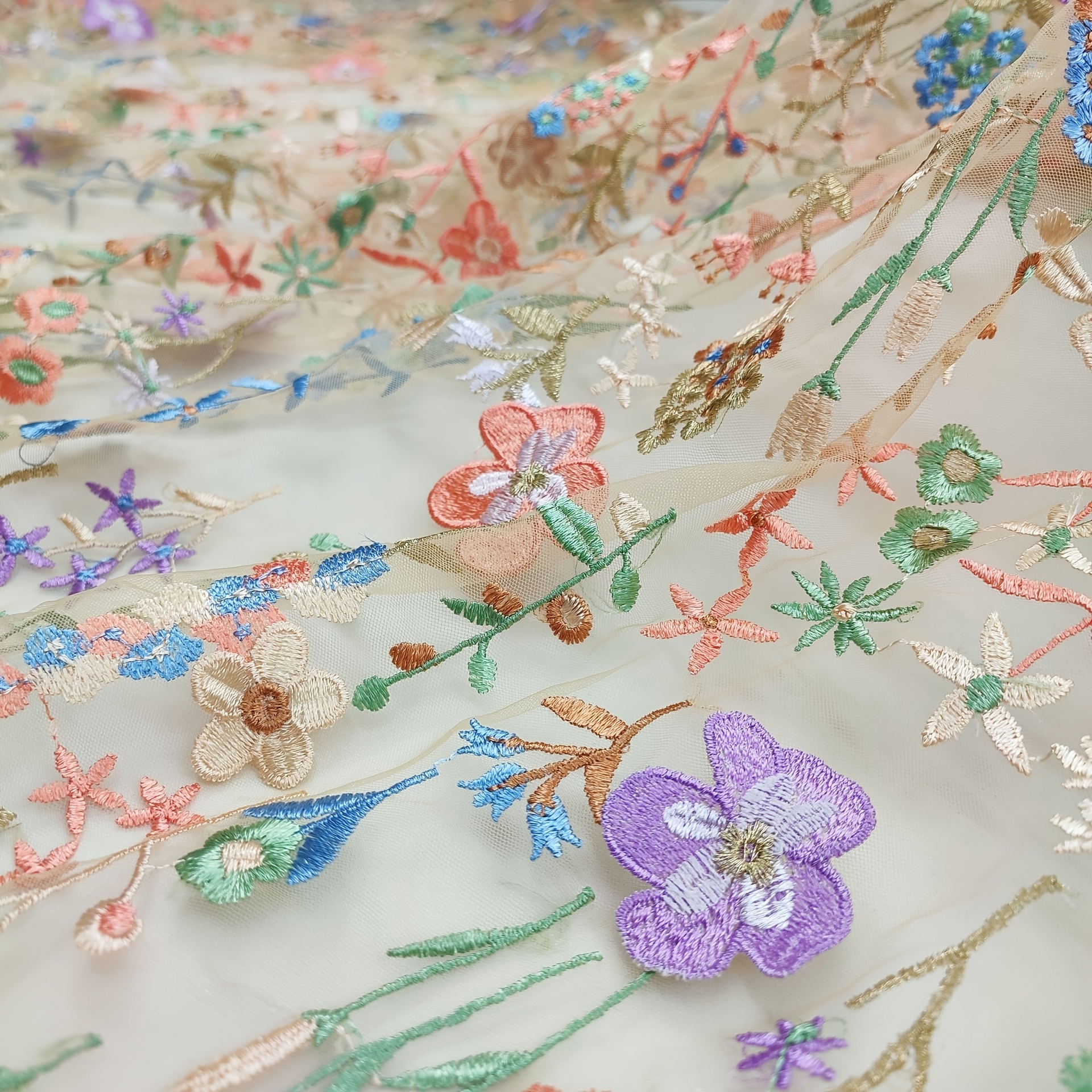high density multi color embroidered fabric mesh multi color - Temu Hungary