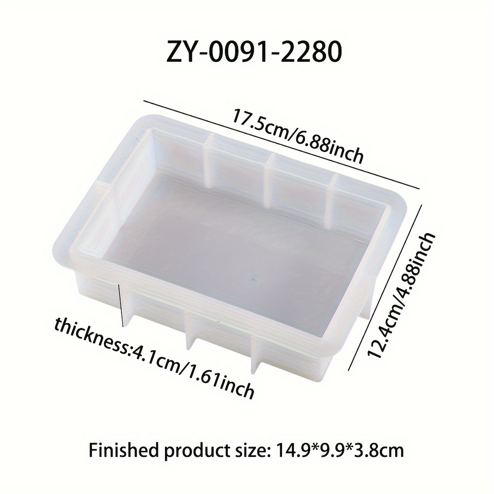 E-shop Rechteckige Silikonharzform für Blumenkonservierung, Bücherwürmer & Fotorahmen - DIY Epoxidguss-Set mit Tischsockel, Ornamente