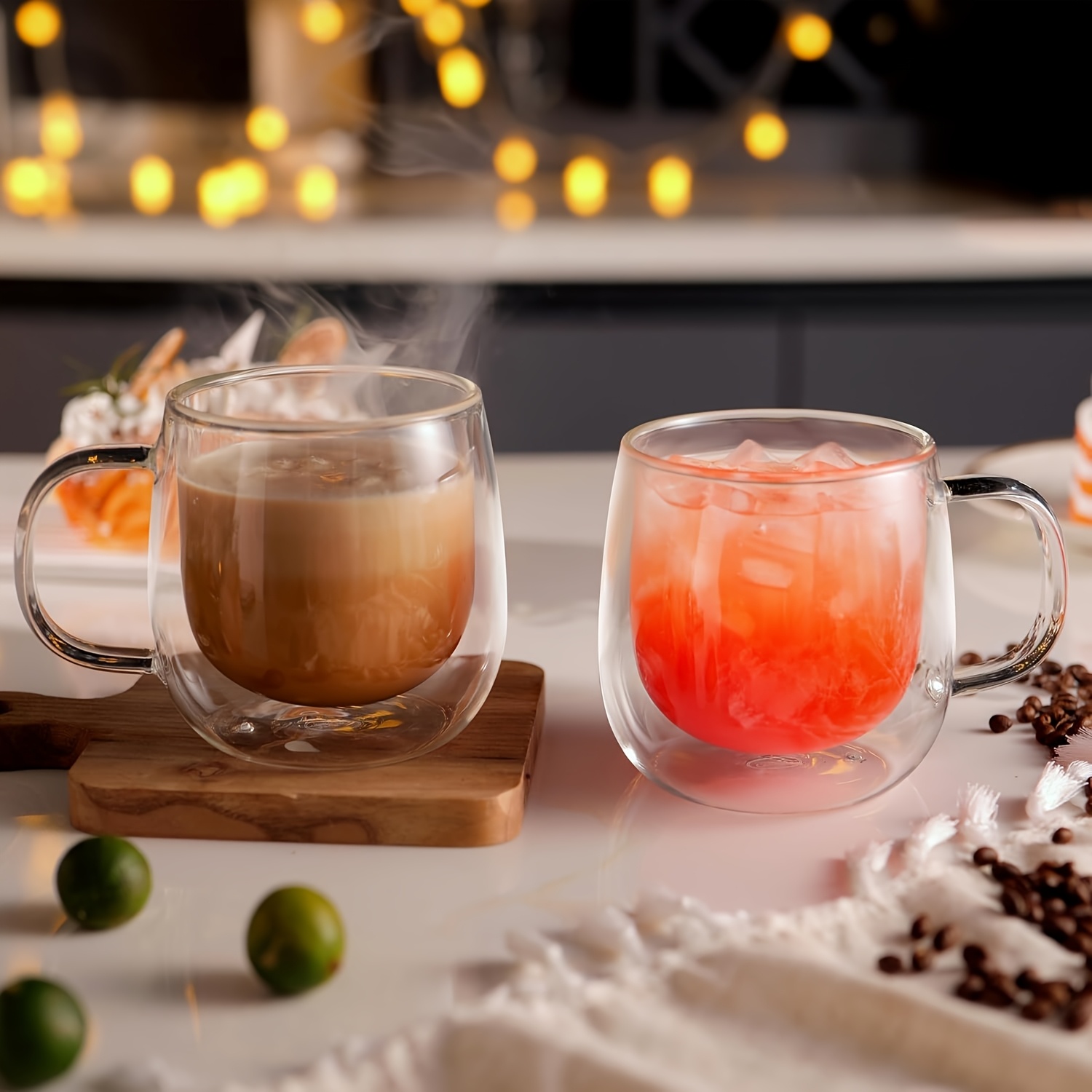 2 4 6pcs 300ml double layer glass coffee cup high - Temu United Arab  Emirates