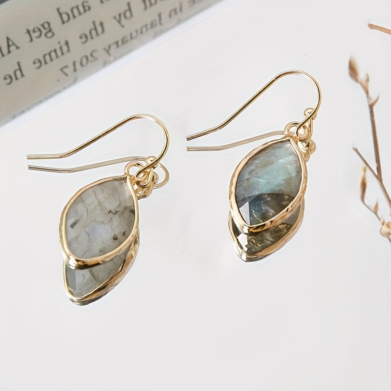 Natural Labradorite Teardrop Pendant Earrings: & Delicate Design, Suitable For Occasion - Great Bridal Accessory And Thoughtful Gift!