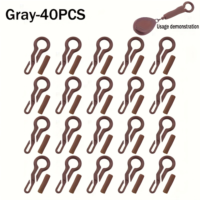 E-shop 40/80 Stück Blei Clip Set, Anti-Tangle Sinker Clips für Europäisches Karpfenangeln, Sichere Rig Sicherheitsauslöser Angelzubehör