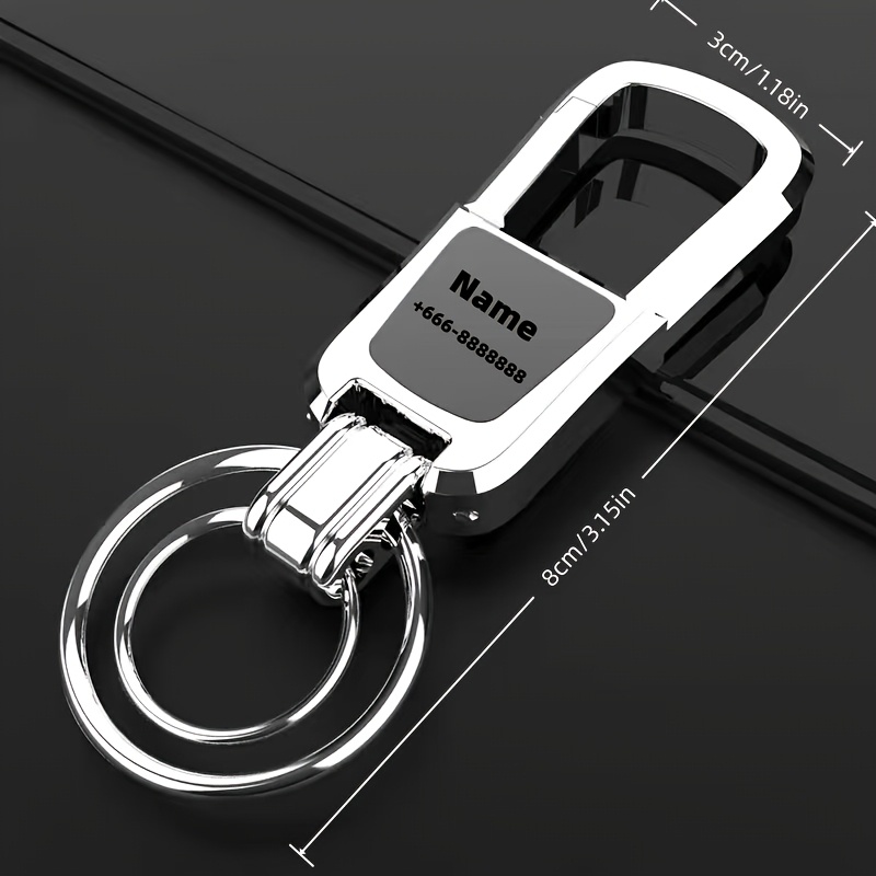 TEMU Portachiavi universale premium personalizzato con testo, personalizzato, ciondolo per portachiavi auto, portachiavi inciso personalizzato da -