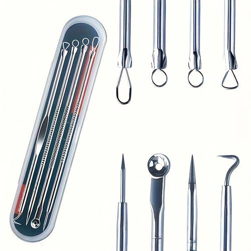 4pcs blackhead needle set black spot remover pore cleaning needle hook kit