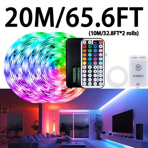 led strip with remote control rgb light string with adjustable color self suitable for room decoration kitchen ceiling games parties without batteries