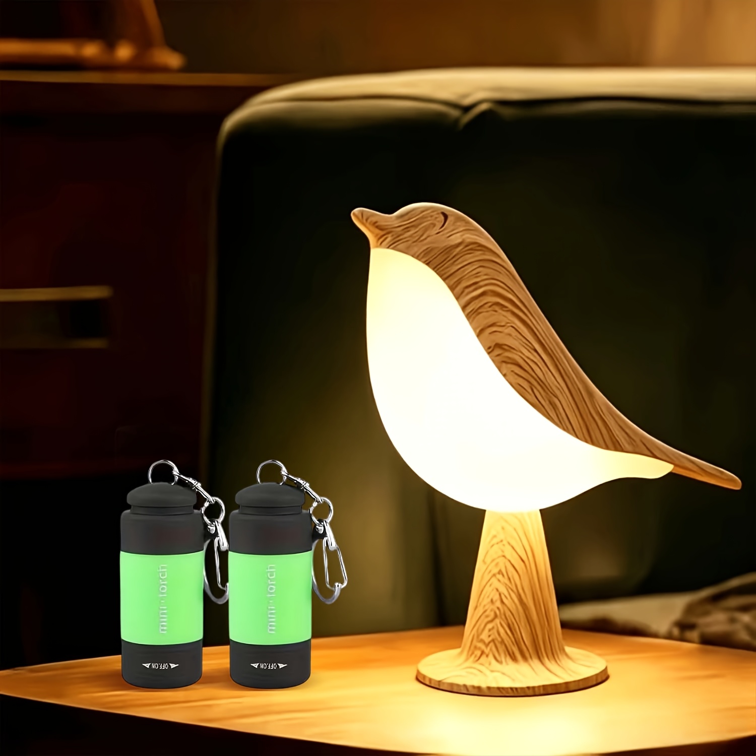 TEMU Ensemble de 2 lampes de poche améliorées à clé, multicolores en option, mini lampes de poche portables, rechargeables par USB, compacte et