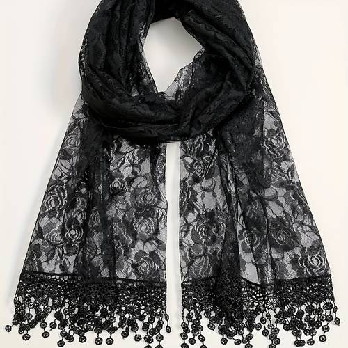 womens fashion lace hollow scarf shawl headscarf for daily use