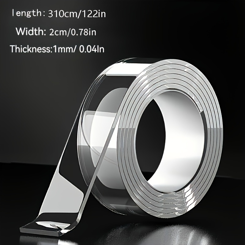 TEMU A 122-inch Roll Of Ultra-strong Adhesive Double-sided Nano Tape—powerful Bonding, Reusable, Suitable For Various Like Crafts And Christmas