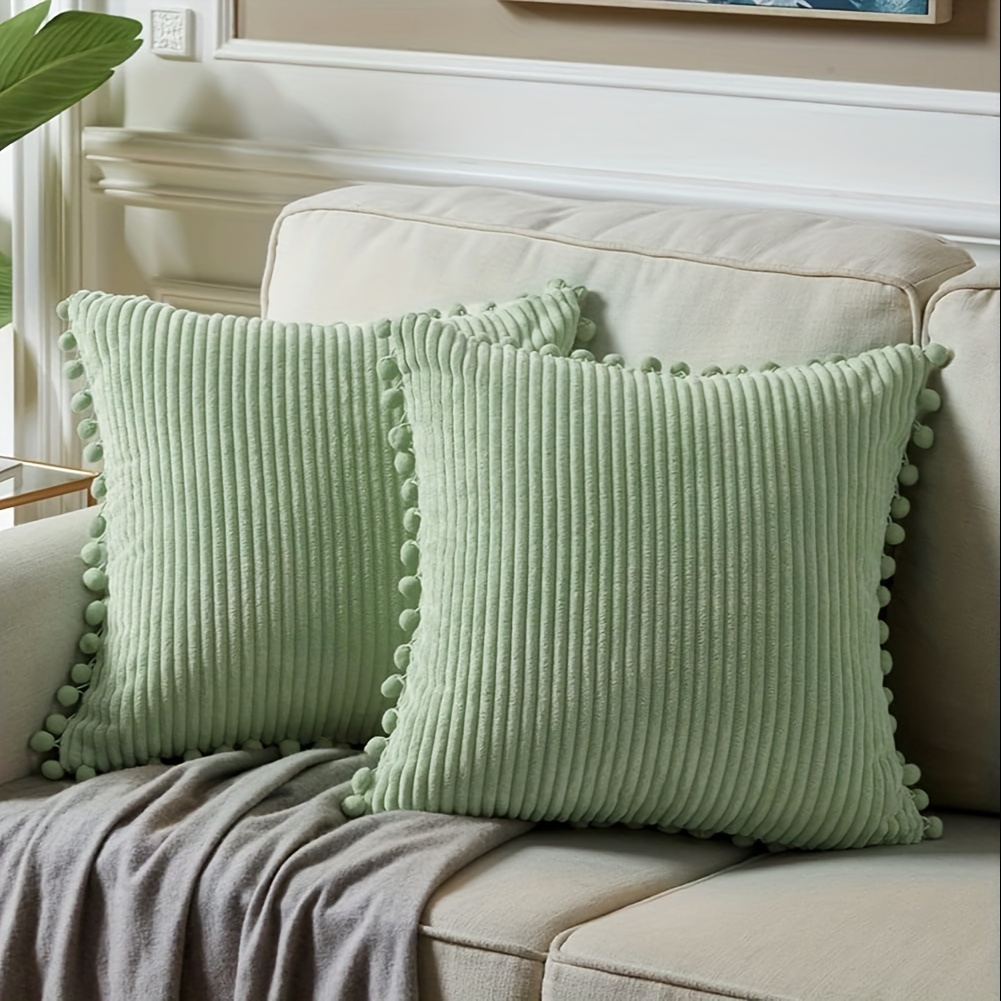 Simple Solid Color Corduroy Cushion Cover Living Room Sofa Temu