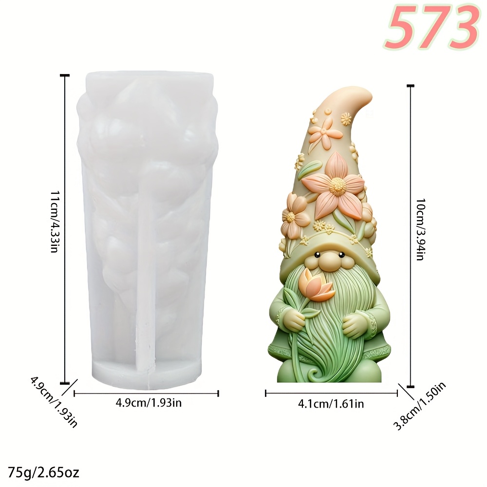 Image of 1pc Cartoon Cute Dwarf Old Man Resin Silicone Mold, Parrot Old Man Sunflower Old Man Lotus Old Silicone Mold, Resin Casting Crafts, Christmas Theme Dwarf Shaped Gypsum Handicraft Decoration