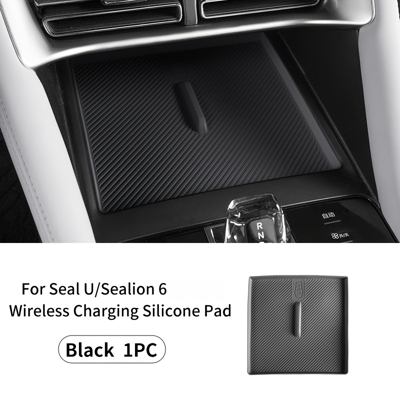 TEMU Suitable For U/ 6 2025 Center Console Wireless Charging Silicone Pad, Automotive Interior Additions Center Console Wireless Charging Protection