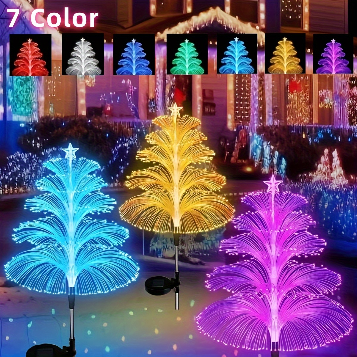 solar jellyfish lights 7 color changing led landscape lighting dustproof solar powered decorative lamp for garden pathway christmas new year celebrations holiday decoration gift