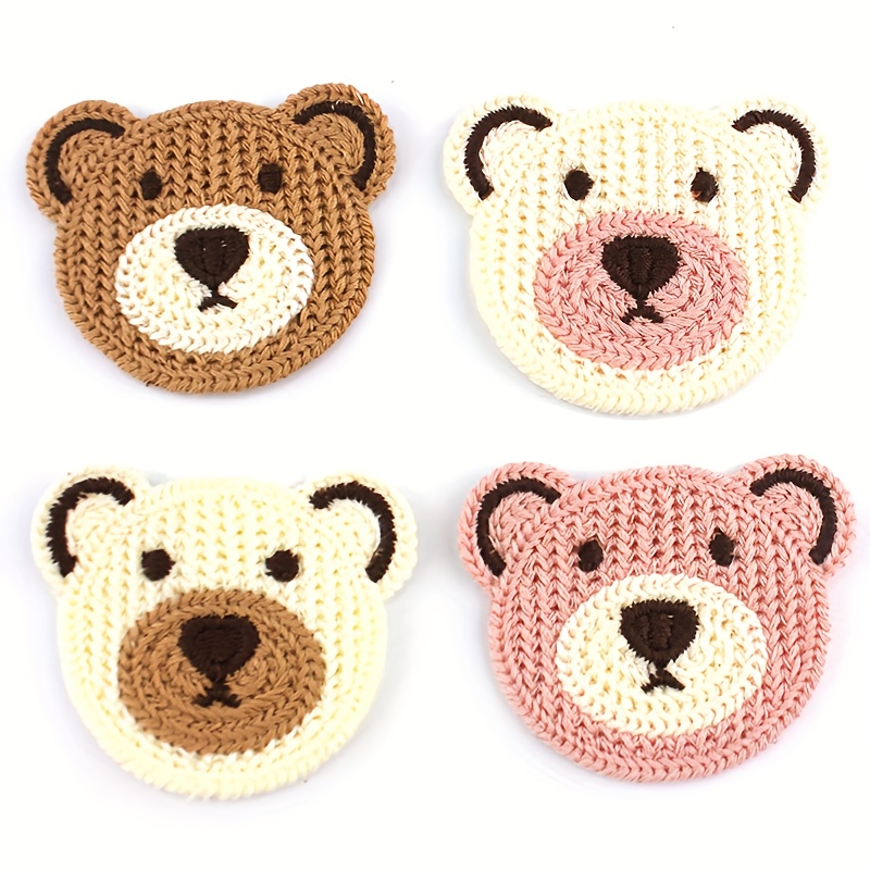 Image of 16pcs 5.5cm X 4.5cm Cartoon Bear Embroidered Patches For Phone Cases, Hair Accessories, Shoes, Socks, Sweaters, And Clothing Decoration