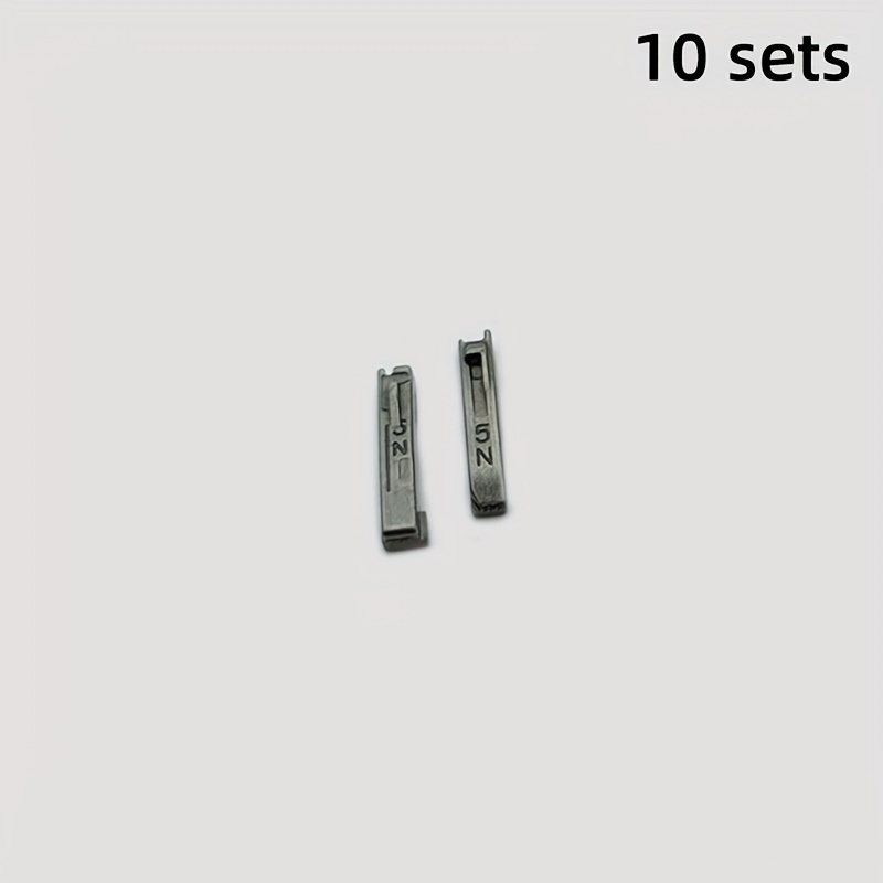 10 Sets Of 5# Nylon Positive Pull Double Zipper Door Lock Repair Kit Zipper Tool Non-slip Stopper Metal Bidirectional Split Zipper Stopper Clip