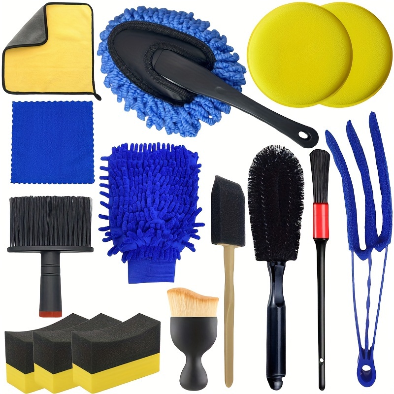 

Kit de Détail de Voiture: Gant de Lavage Chenille, Brosse à , Brosse à Poussière, de Nettoyage de Ventilation, Brosses Longues et Courtes, Éponge Applicatrice de Cire, et - de Non-Électrique