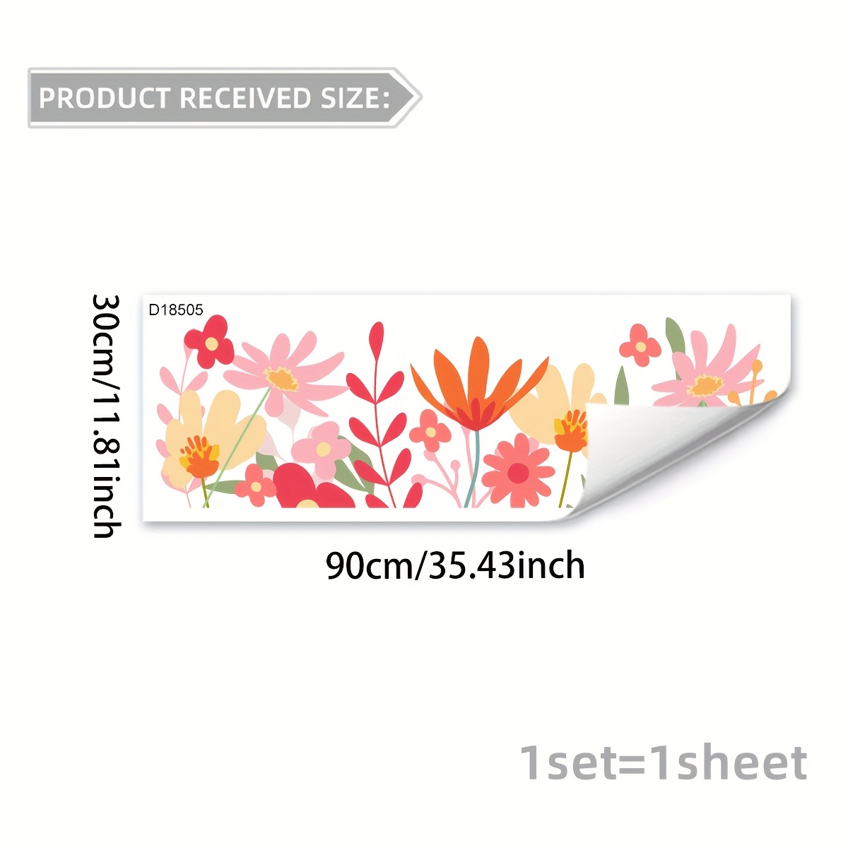 Image of 1 Sheet Of (30 * 90cm) Electrostatic Adsorption Luscious Flowers Home Modern Decoration Bedroom Living Room Balcony Window Glass Stickers Window Stickers Double-sided Visual Pattern
