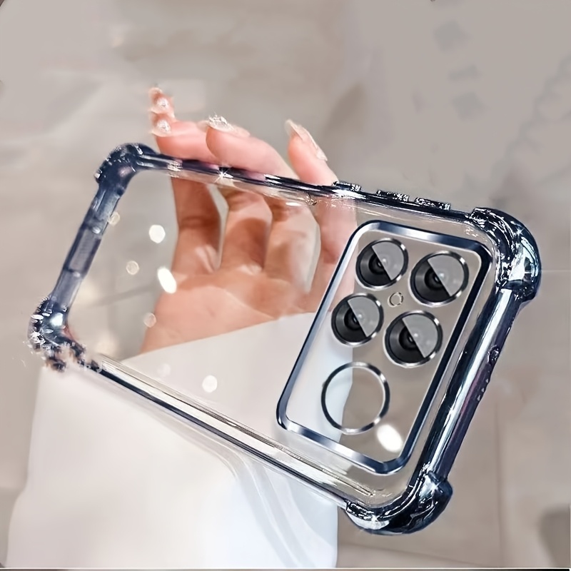 TEMU para teléfono: Carcasa blanda con airbag en esquinas para Xiaomi Poco F8 Pro F8 Ultra, cubierta electrochapada con película para lente