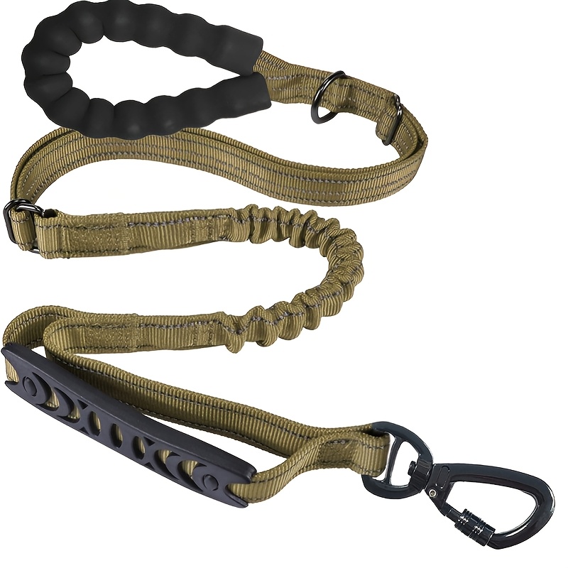 TEMU Elastic Dog Leash, Heavy-duty Dog Leash With 2 Padded Handles, 6ft/4ft Dog Leash, Comfortable Padded Handles And High-reflective Line Suitable