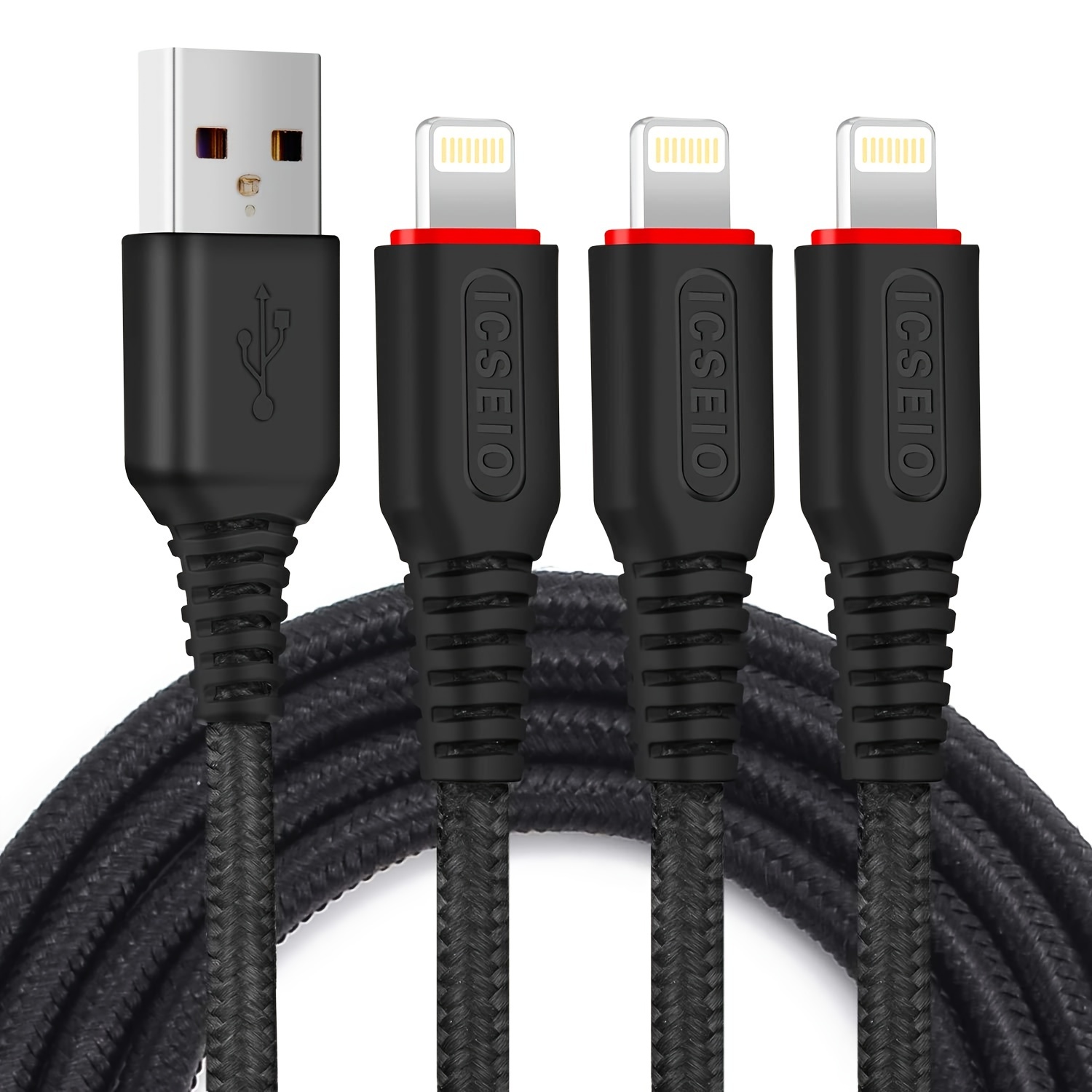 

3pack 10 Foot Lightning Cable, Long Nylon Braided Charger 3m, Fast Charging High Speed Data Sync Usb Cord For 14 13 12 11 X Xs Xr Xs Max 8