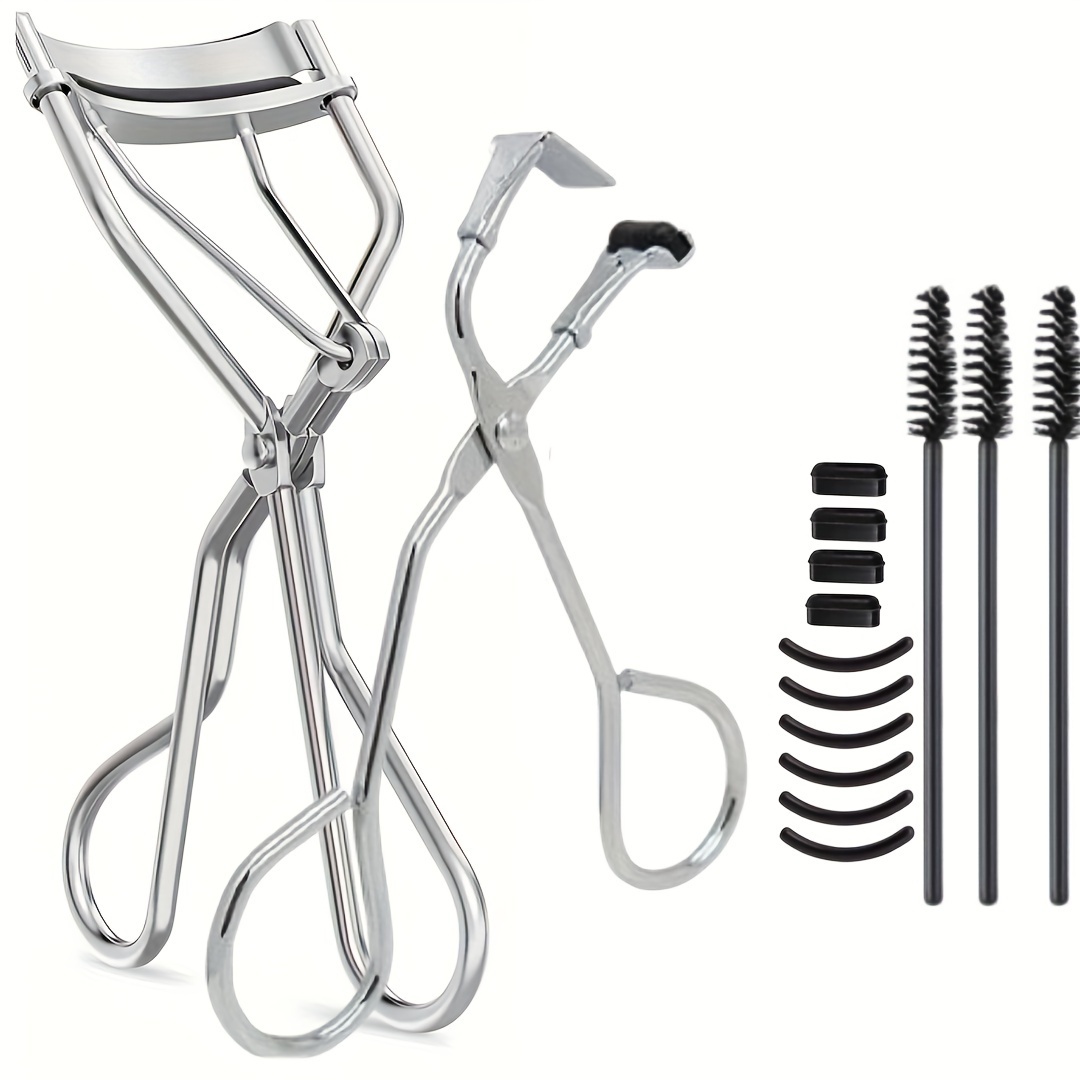 TEMU Eyelash Curler Set With Regular And Mini Precision Eyelash Curlers, Partial Eyelash Curler With Useful Gift Of Separating Comb Extra Filling Pad