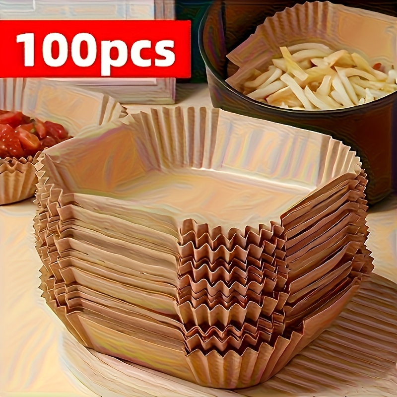TEMU 100pcs. Square Non Stick Baking Paper, Suitable For Baking, Grilling, And Microwave Ovens - Easy To Clean, Single Sheet Paper For Cooking - Suitable For Hotel And Commercial Use