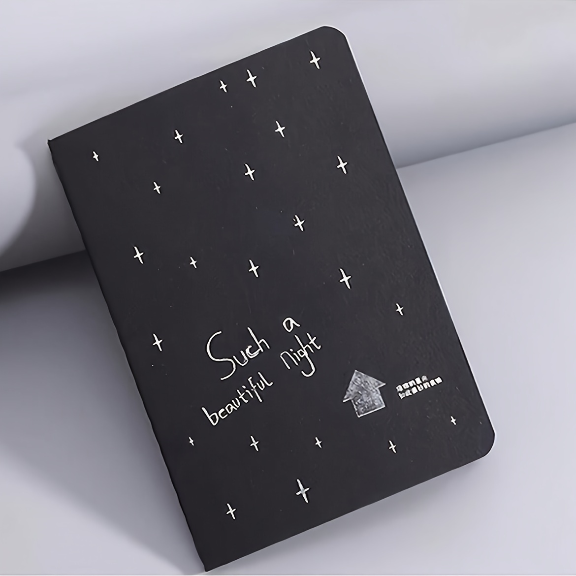 

1pc Black Themed Hardcover Notebook, 60 Pages Personalized Journal With Smooth Paper, Cute Sketchbook For Doodling And Diary Entry, No Feather, College Ruled