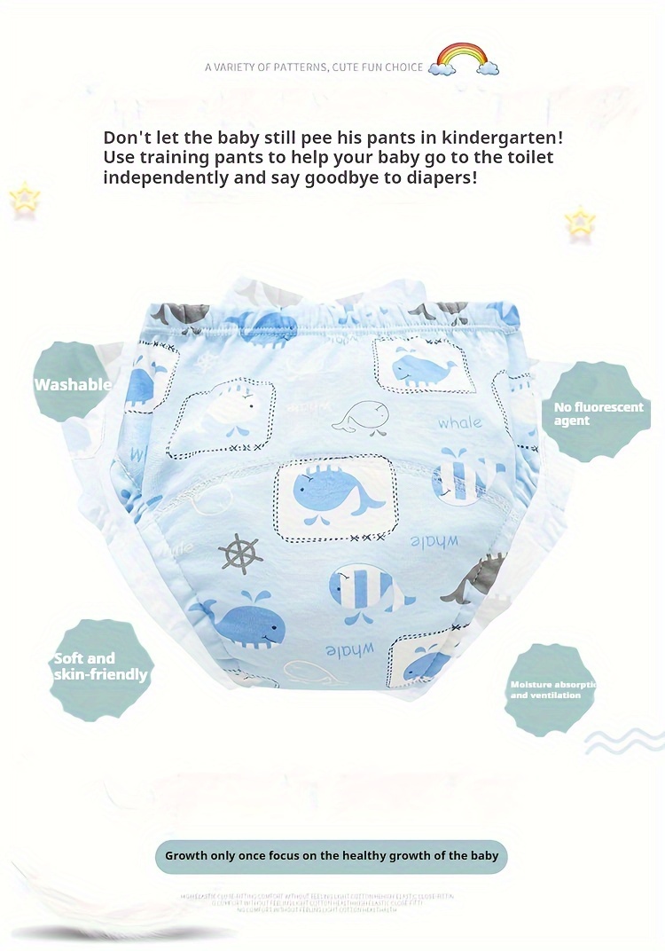 5 pack cotton baby training diapers washable toddler potty training pants colorful infant underwear gift for babies toddler toilet training diapers details 0