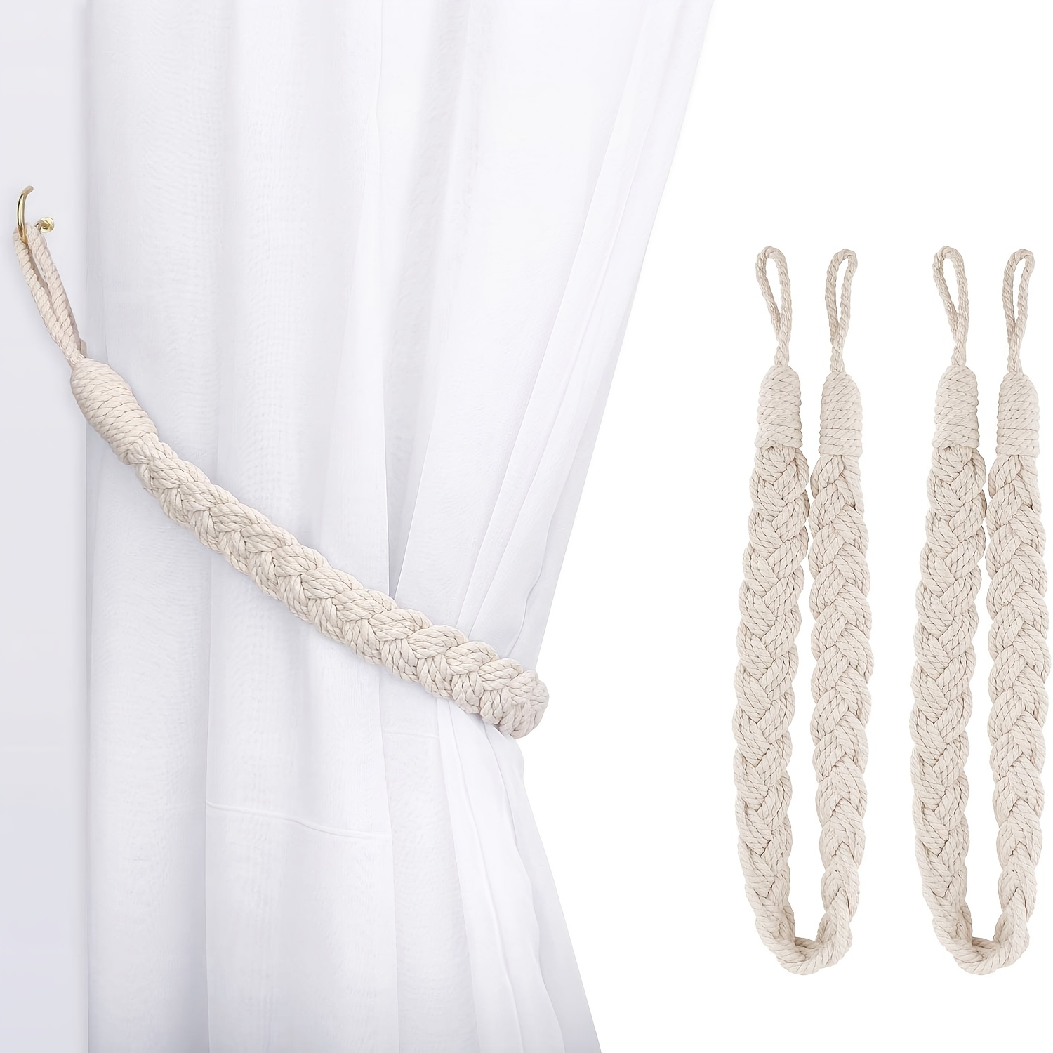 Image of 2pcs Bohemian Style Curtain Holder, Curtain Decor Holder, Home And Office Curtains, Home Decoration, Curtain Accessories