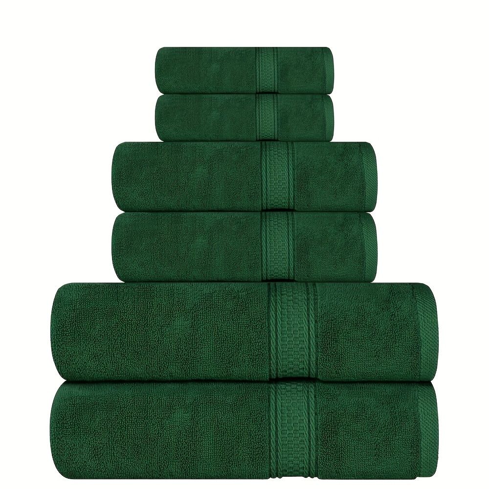 Image of 6pcs High-end J-hotel Bath Towel Set, Including 2 Washcloths, 2 Towels, And 2 Bath Towels. Soft, Skin-friendly, And Absorbent, Suitable For Use In Bathrooms, Hotels, And Spas